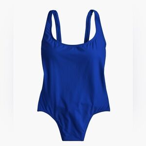 J Crew Plunging scoopback one-piece swimsuit Blue Size 12